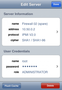 IPMI touch - server properties